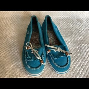 Women’s Vans Boat Shoes Loafers Aqua Blue. Size: 9